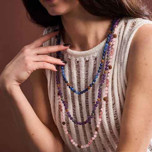 Achtsamkeit | Edelstein Rudraksha | Spirituelles Mala-Wrap