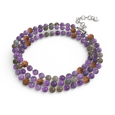 Shaolin-Mönch | Edelstein-Rudraksha | Spirituelles Mala-Wrap