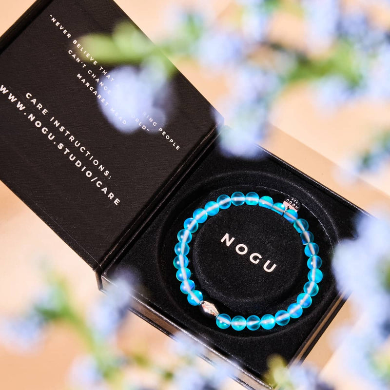 Aquamarin | 925er Sterlingsilber | Meerjungfrau-Glasperlenarmband