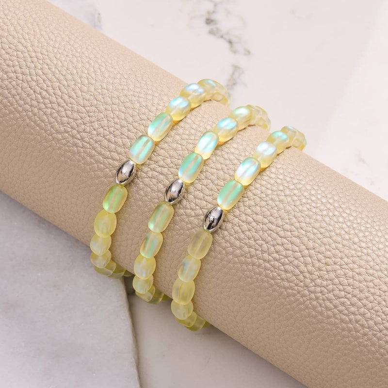 Kanarienvogel | 925 Sterling Silber | Meerjungfrau Glaskiesel Armband