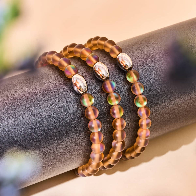 Schokolade | 925 Sterling Silber | Meerjungfrau Glasperlenarmband