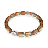 Schokolade | 925 Sterling Silber | Meerjungfrau Glaskiesel Armband