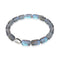 Grau | 925 Sterling Silber | Meerjungfrau Glaskiesel Armband