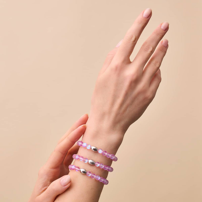 Lavendel | 925 Sterling Silber | Meerjungfrau Glasperlenarmband
