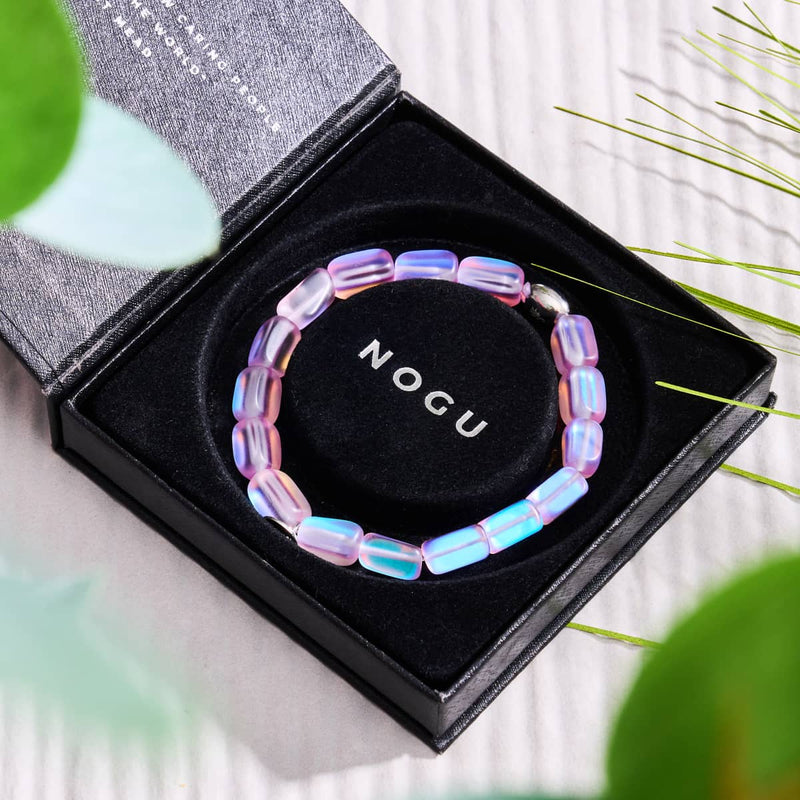 Lavendel | 925 Sterling Silber | Meerjungfrau Glaskiesel Armband