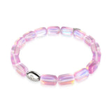 Lavendel | 925 Sterling Silber | Meerjungfrau Glaskiesel Armband