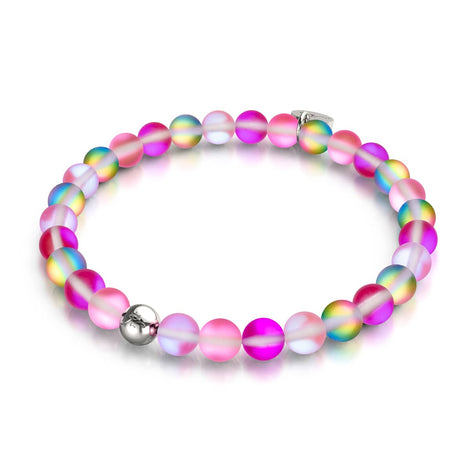 Magenta Magie | Silber | Meerjungfrau Glasperlen Armband