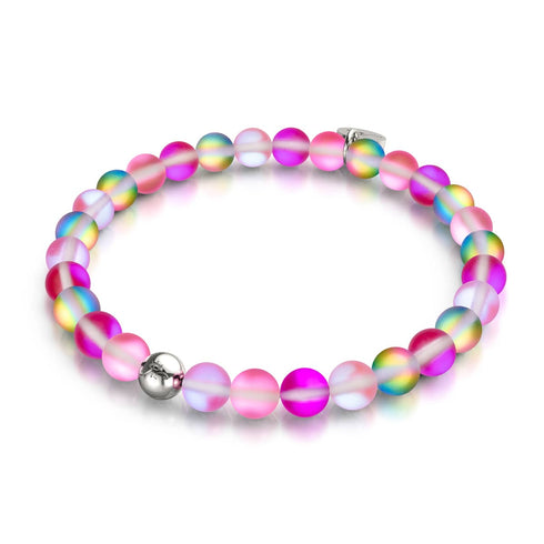 Magenta Magie | Silber | Meerjungfrau Glasperlen Armband