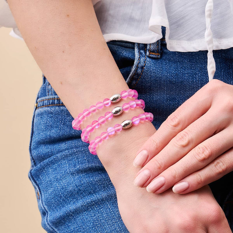 Rosa | 925 Sterling Silber | Meerjungfrau Glasperlenarmband