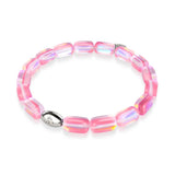 Rosa | 925 Sterling Silber | Meerjungfrau Glaskiesel Armband