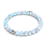 Regenbogenweiß | Silber | Meerjungfrau Glasperlenarmband