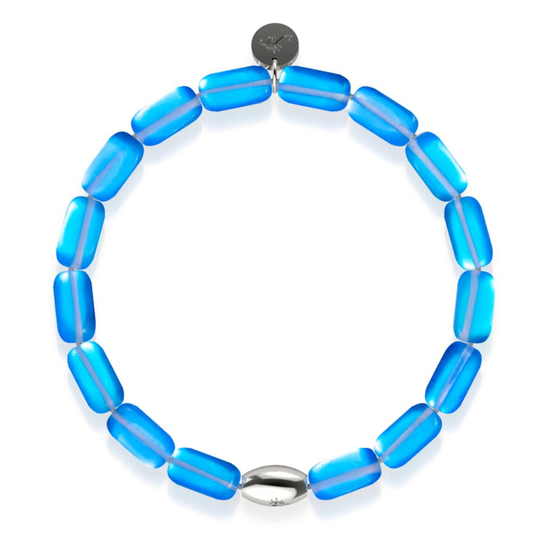 Saphir | 925er Sterlingsilber | Meerjungfrau-Glaskieselarmband