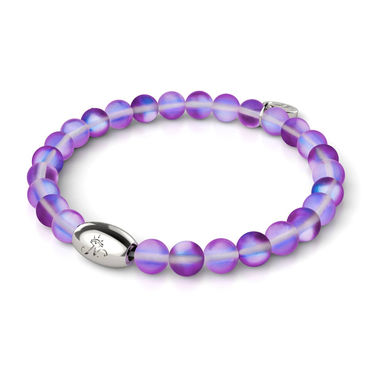 Violett | 925 Sterling Silber | Meerjungfrau Glasperlenarmband