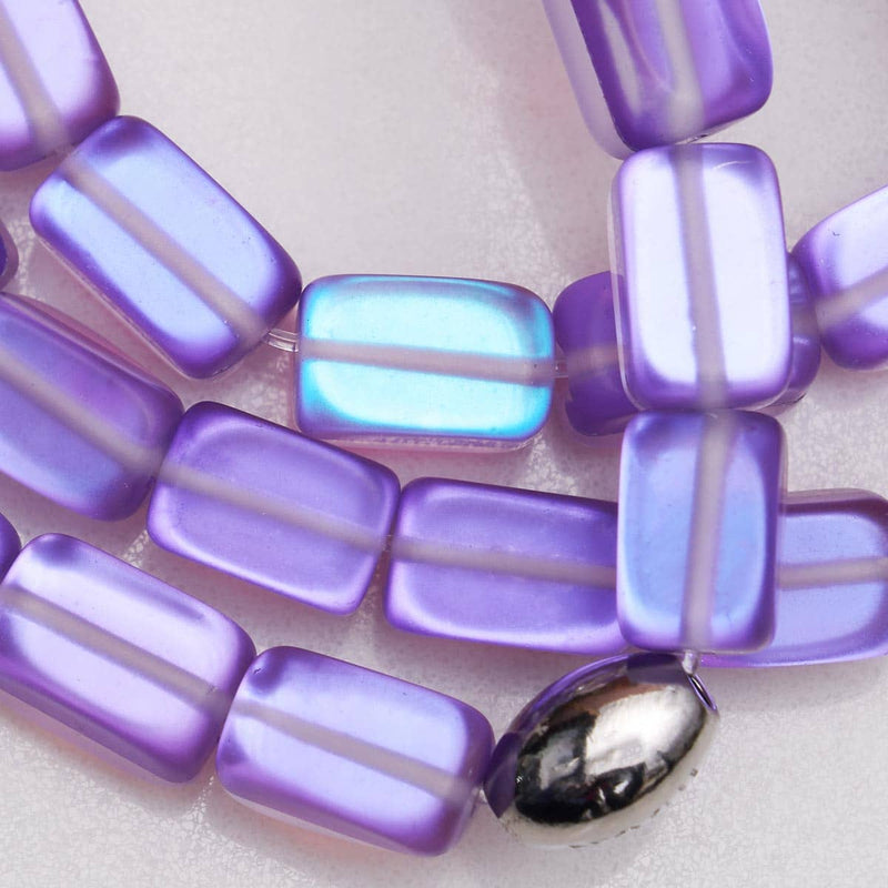 Violett | 925 Sterling Silber | Meerjungfrau Glaskiesel Armband