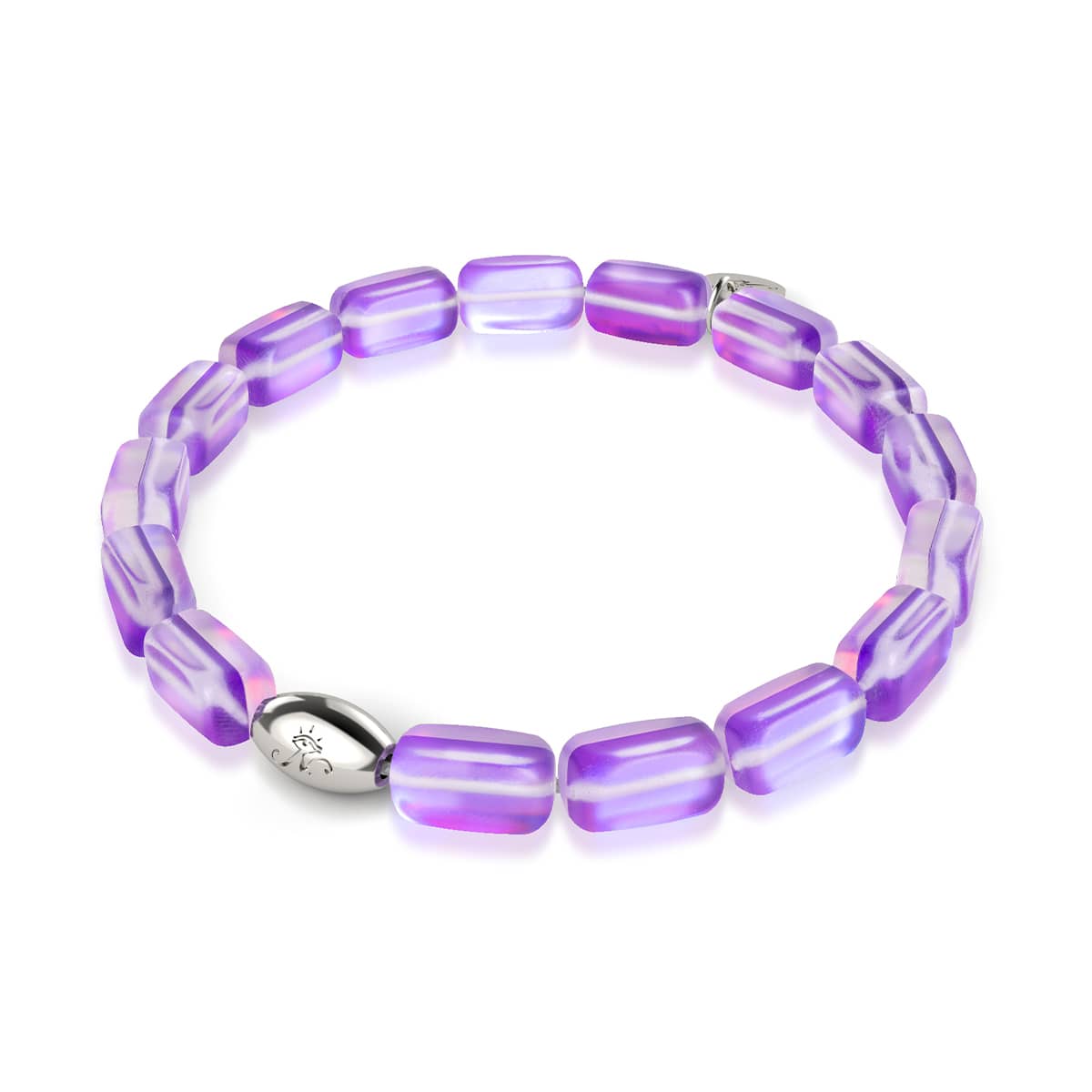 Violett | 925 Sterling Silber | Meerjungfrau Glaskiesel Armband