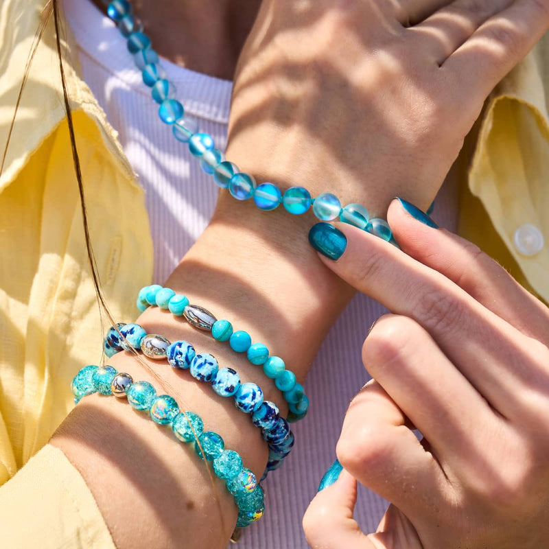 Aquamarin | Silber | Meerjungfrau Glas Statement Halskette