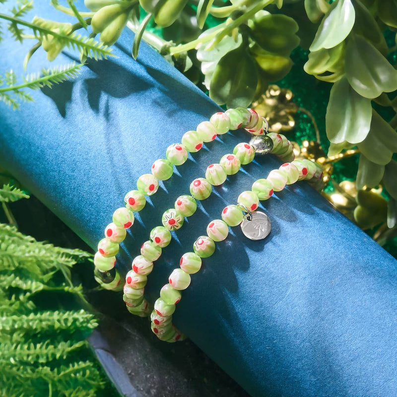 Sizilianischer Salbei | 925er Sterlingsilber | Millefiori-Armband