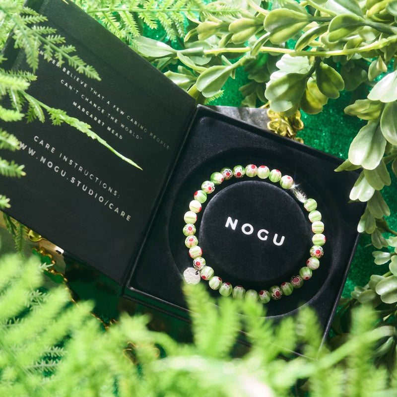 Sizilianischer Salbei | 925er Sterlingsilber | Millefiori-Armband