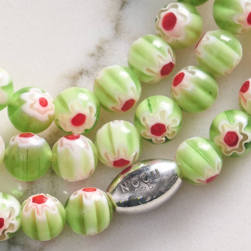 Sizilianischer Salbei | 925er Sterlingsilber | Millefiori-Armband