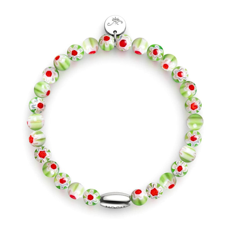 Sizilianischer Salbei | 925er Sterlingsilber | Millefiori-Armband