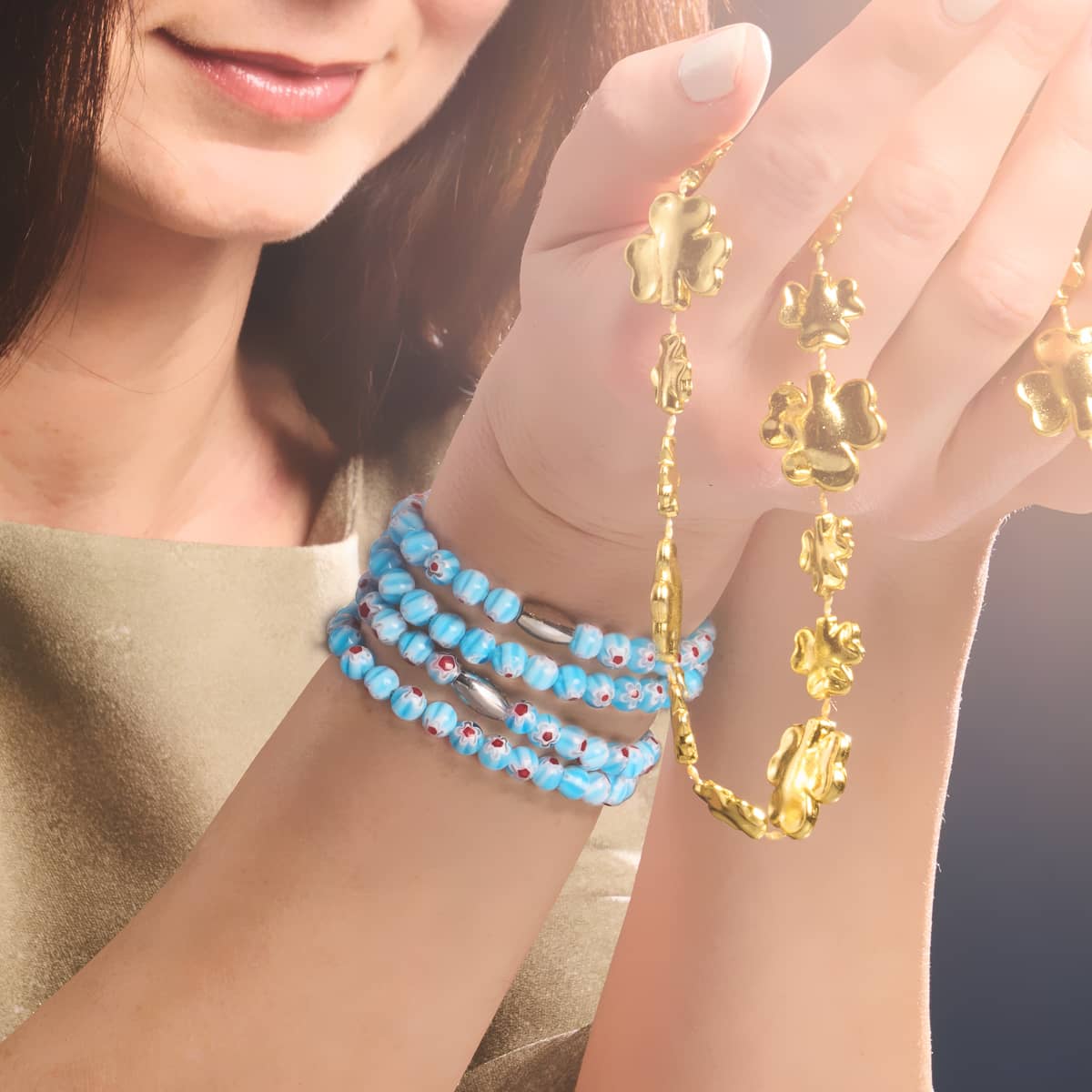 Azzurro | Silber | Millefiori-Wrap