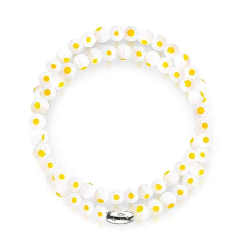 Gänseblümchen | Silber | Millefiori-Wickeltuch