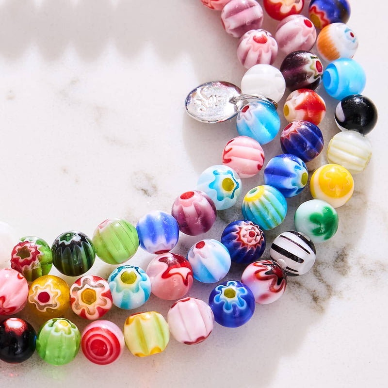 Florentiner Blume | 925er Sterlingsilber | Millefiori-Wrap