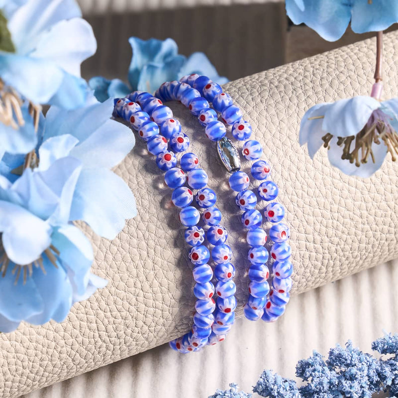 Italienische Iris | Silber | Millefiori-Wrap