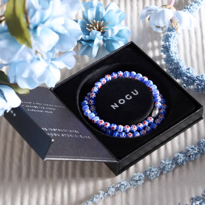 Italienische Iris | Silber | Millefiori-Wrap