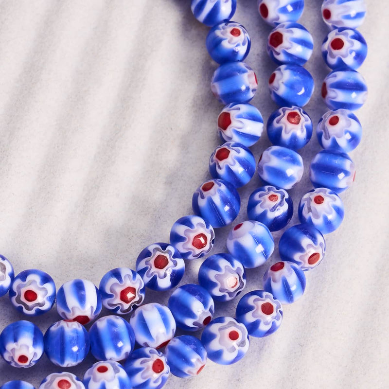 Italienische Iris | Silber | Millefiori-Wrap