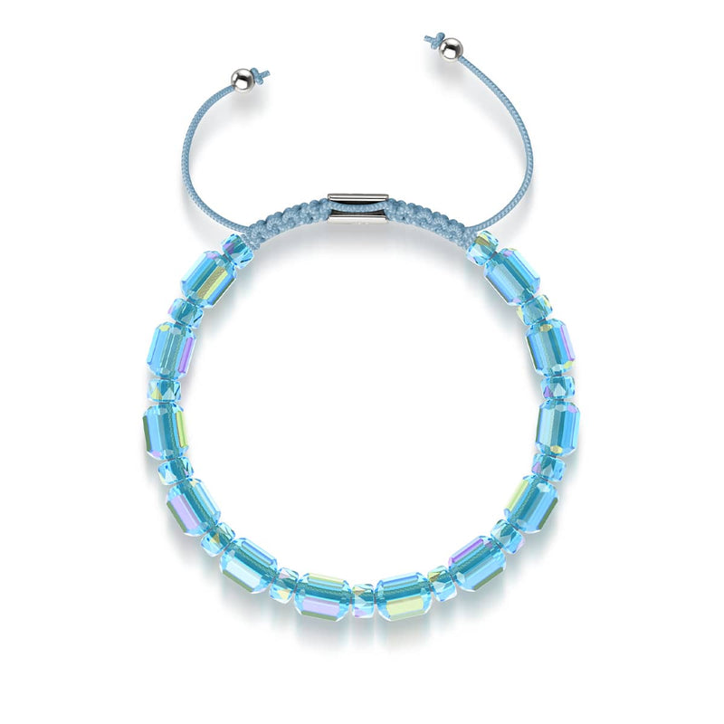 Aquamarin x Blau | Silber | Strahlendes Facetten-Kieselsteinarmband