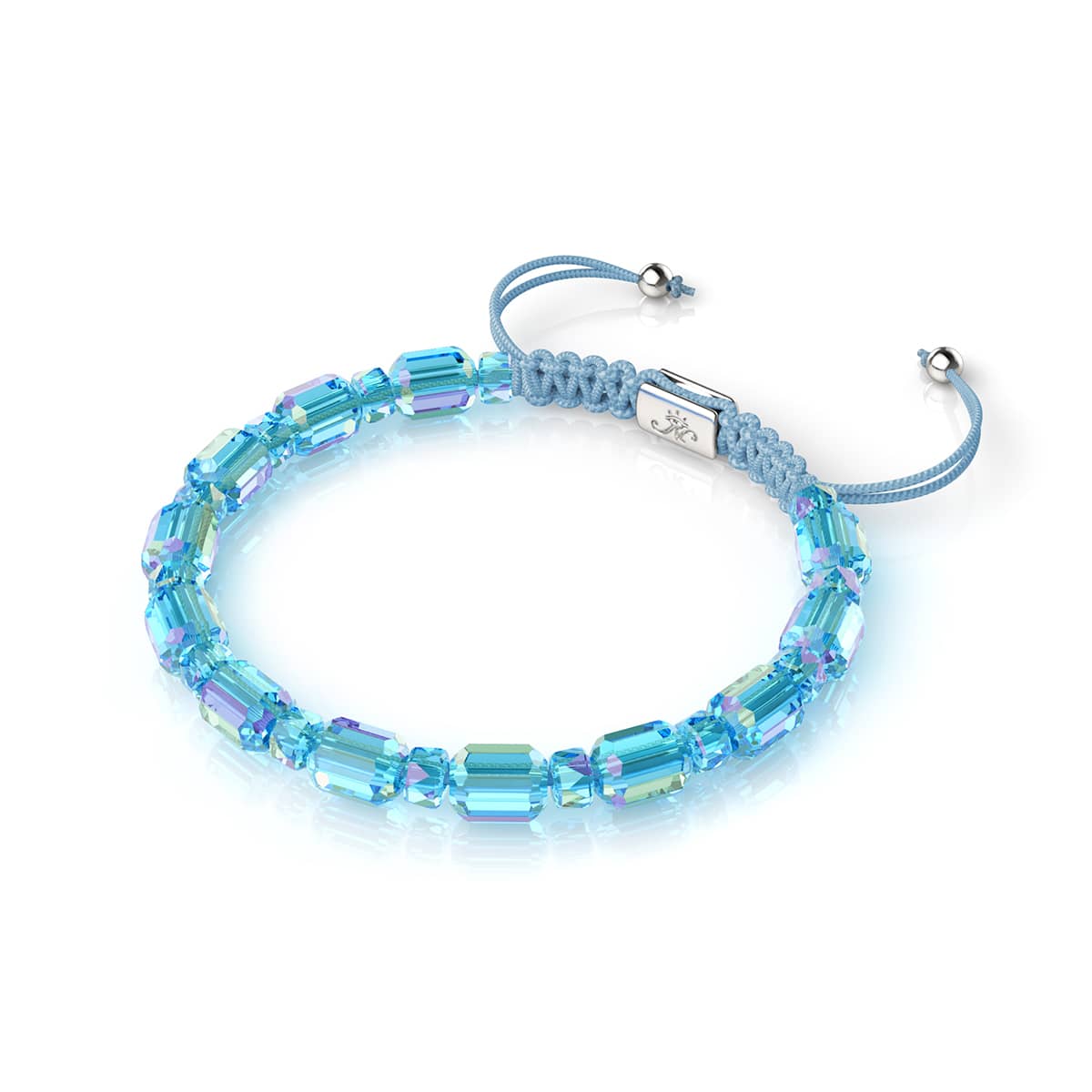 Aquamarin x Blau | Silber | Strahlendes Facetten-Kieselsteinarmband