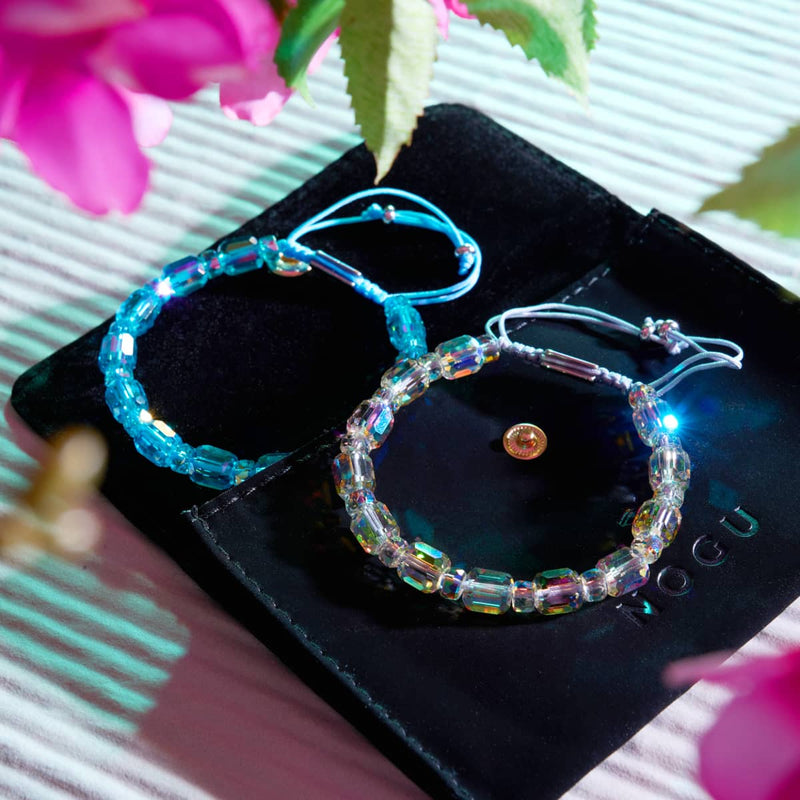 Mondstrahl x Grau | Silber | Strahlendes Facetten-Kieselsteinarmband