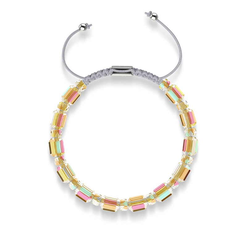 Mondstrahl x Grau | Silber | Strahlendes Facetten-Kieselsteinarmband