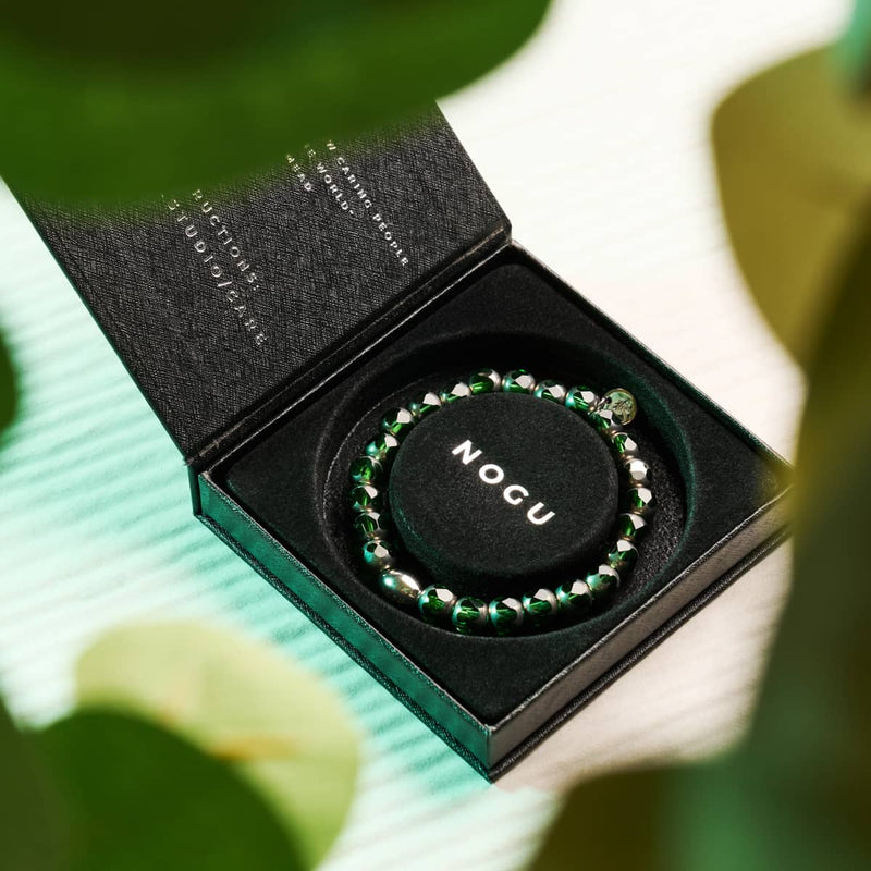 Vergoldete Jade | 925er Sterlingsilber | Strahlendes Facetten-Kristallarmband