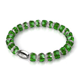 Vergoldete Jade | 925er Sterlingsilber | Strahlendes Facetten-Kristallarmband
