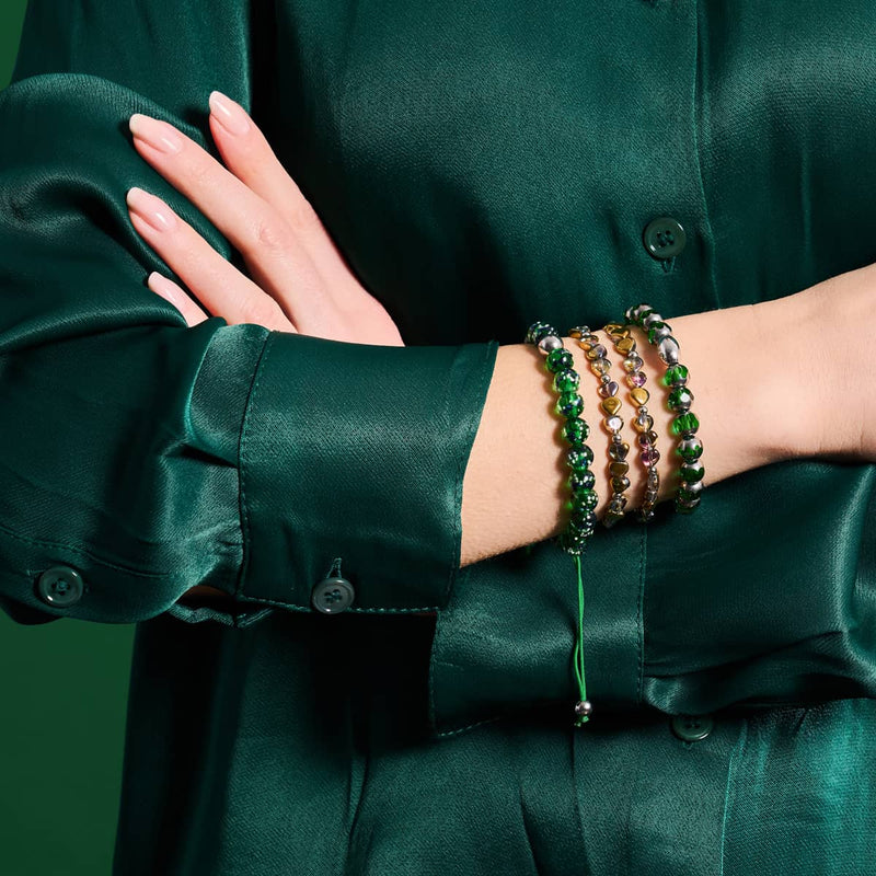 Vergoldete Jade | 925er Sterlingsilber | Strahlendes Facetten-Kristallarmband