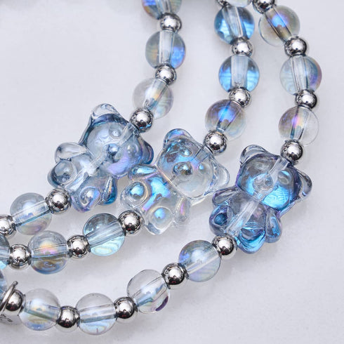 Einhorn Blau | Silber | Doppelt schimmerndes Bärenarmband