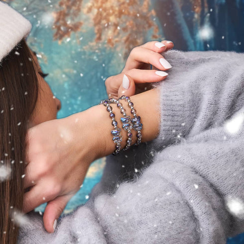 Einhorn Blau | Silber | Doppelt schimmerndes Bärenarmband