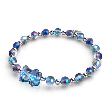 Einhorn Blau | Silber | Schimmerndes Bärenarmband