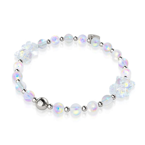 Einhorn Weiß | Silber | Doppelt schimmerndes Bärenarmband