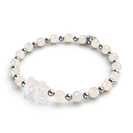 Einhorn Weiß | Silber | Schimmerndes Bärenarmband