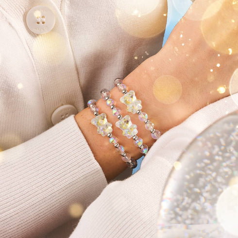 Einhorn Weiß | Silber | Schimmerndes Bärenarmband