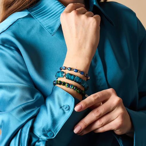 Türkises Hermine | Zauberin Glasarmband