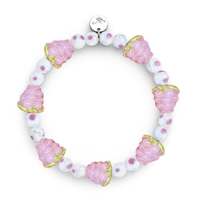 Polka Dot Pink | 925 Sterling Silber | Firefly Glasbeeren Armband