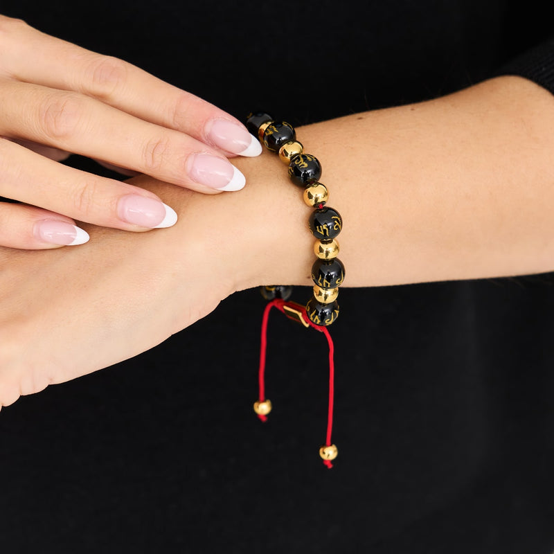 Tibetisches Amulett | Deluxe Obsidian Mantra Armband
