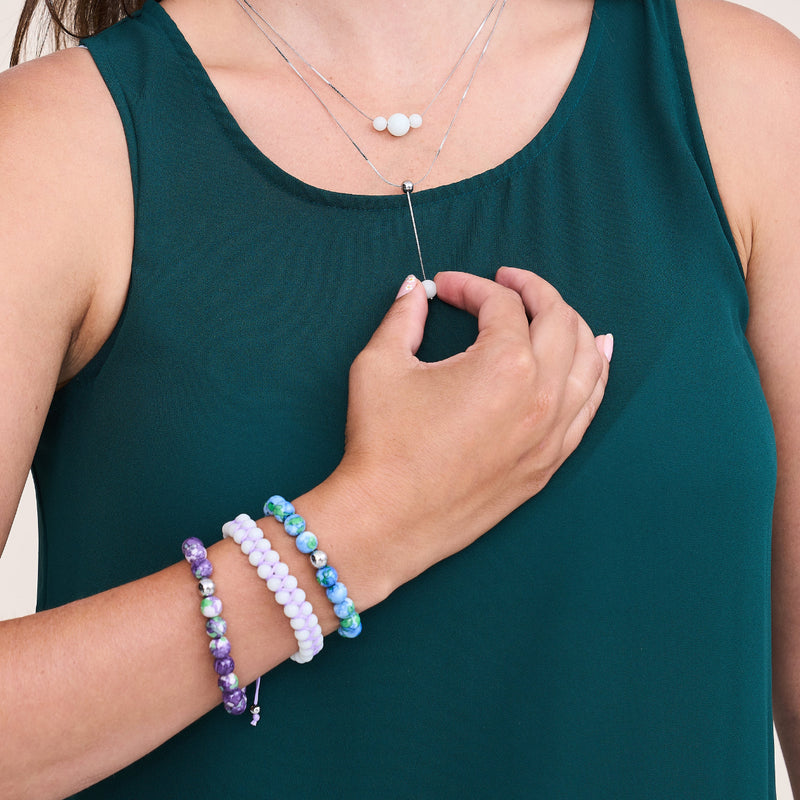 Lila Porzellan | Lumos Keramik | Vitality Makramee Armband