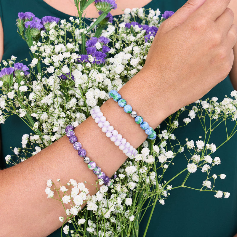 Lila Porzellan | Lumos Keramik | Vitality Makramee Armband