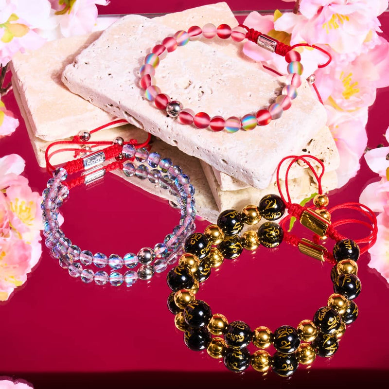 Tibetisches Amulett | Deluxe Obsidian Mantra Armband