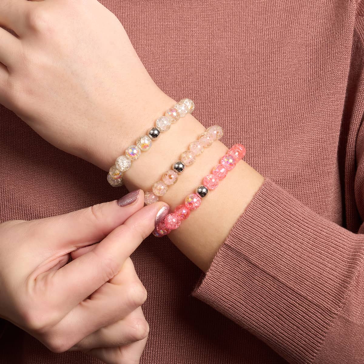 Einfrieren | 925 Sterling Silber | Blasenglas-Armband